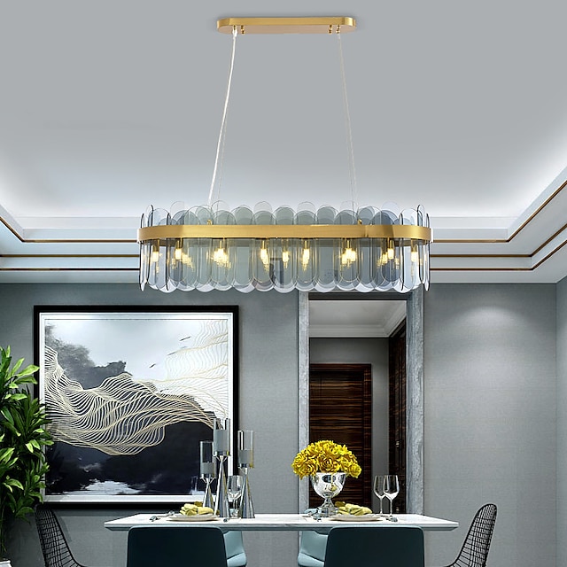  led pandantiv bucătărie insulă lumina modernă de lux sticlă tavan candelabru atmosferă nordică ovală sufragerie lampă de studiu lampă 80cm 100cm ac110-240v