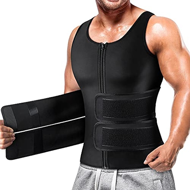  Hot Sweat Workout Tank Top bantningsväst sporter neopren Kondition Gymträning Motion & Fitness Justerbar Magkontroll Viktminskning Magefettförbrännare För Herr