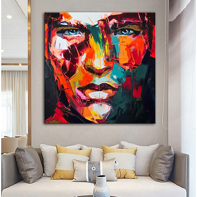 Oil Painting Handmade Hand Painted Wall Art Mintura Modern Abstract Face Home Decoration Decor Rolled Canvas No Frame Unstretched 11