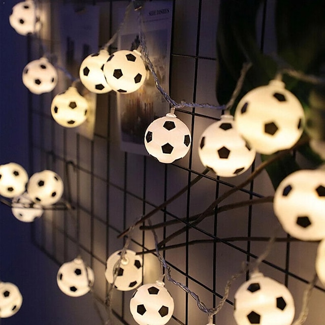 LED ποδόσφαιρο χορδές φώτα φλιτζάνι ευρώ 3m 1,5m μπαταρία ή usb παγκόσμιο κύπελλο diy ποδόσφαιρο νεράιδα φώτα μπαρ ktv club πάρτι παιδική διακόσμηση δωματίου