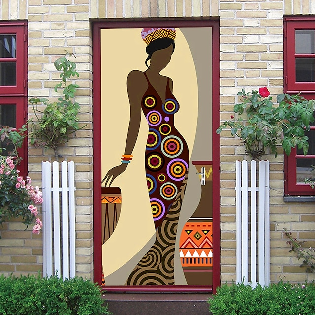 opblijven T Pastoor 2 stks zelfklevende creatieve afrikaanse meisje deur stickers voor  woonkamer diy decoratie thuis waterdichte muurstickers 30.3 "x 78.7"  (77x200 cm), 2 stks set 8697664 2021 – $25.99