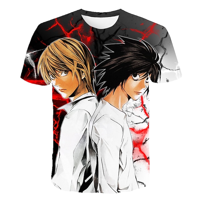 Toys & Hobbies Cosplay & Costumes | Inspired by Death Note Cosplay Anime Cartoon 100% Polyester 3D Harajuku Graphic Kawaii T-shi