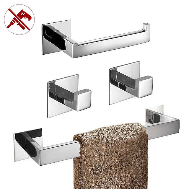 Home & Garden Bath Accessories | Towel Bar / Toilet Paper Holder / Robe Hook New Design / Self-adhesive / Creative Contemporary 