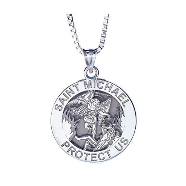  saint michael pendant necklace archangel catholic medal amulet protect us necklace for women men