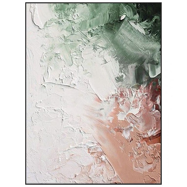 Home & Garden Wall Art | Oil Painting Handmade Hand Painted Wall Art Modern Green Pink White Abstract Home Decoration Decor Roll