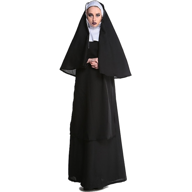  Nun Cosplay Costume Party Costume Masquerade Adults' Women's Outfits Halloween Performance Party Halloween Halloween Masquerade Mardi Gras Easy Halloween Costumes