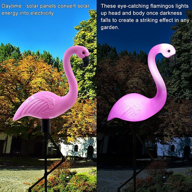 Solar Lights Outdoor LED Night Light Waterproof Flamingo Patio Light