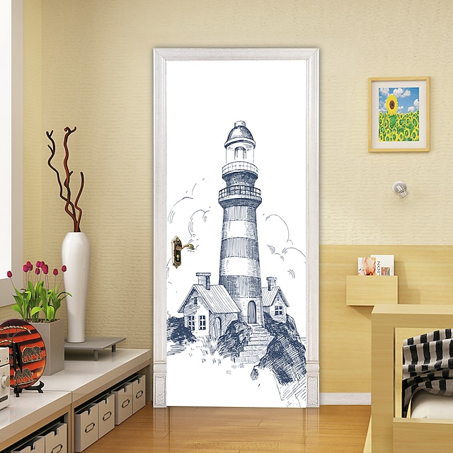 2pcs Self Adhesive Creative Door Stickers Lighthouse Living Room Diy Decoration Home Waterproof Wall 30 3 X78 7 77x200cm 2 Pcs Set 8697628 2022 28 78 - Lighthouse Wall Sticker 2pcs Self Adhesive Creative Door Stickers Lighthouse Living Room Diy Decoration Home Waterproof Wall 30 3 X78 7 77x200cm 2 Pcs Set 8697628 2022 28 78 - Lighthouse Wall Sticker