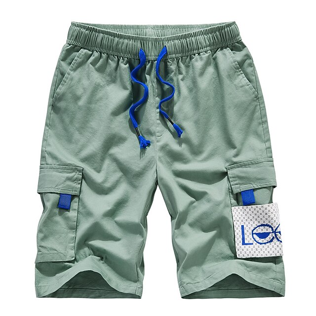 

Men's Casual / Sporty Chino Shorts Drawstring Pocket Knee Length Pants Casual Daily Micro-elastic Solid Color Cotton Blend Comfort Breathable Mid Waist ArmyGreen Grass Green Black Beige L XL XXL 3XL