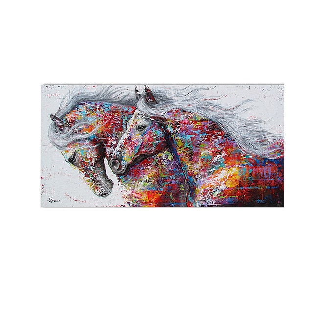  veggkunst lerretstrykk plakater maleri kunstverk bilde fargerike hester moderne hjemmedekorasjon dekor rullet lerret uten ramme uinnrammet ustrukket