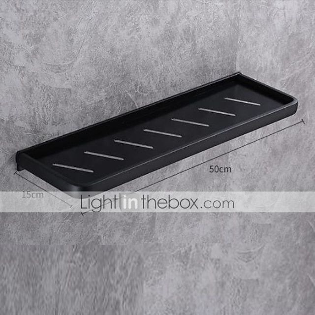 Home & Garden Bath Accessories | Bathroom Shelf New Design Aluminum Material Bathroom Single Shelf Wall Mounted Matte Black Pain