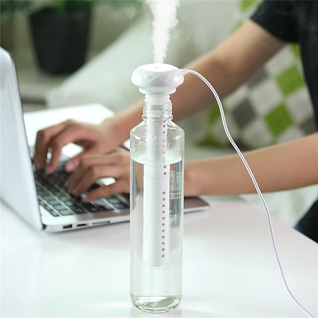  Irregular LED Humidifier Night Light Suitable for Vehicles Easy Carrying Humidified ON / OFF USB 1pc