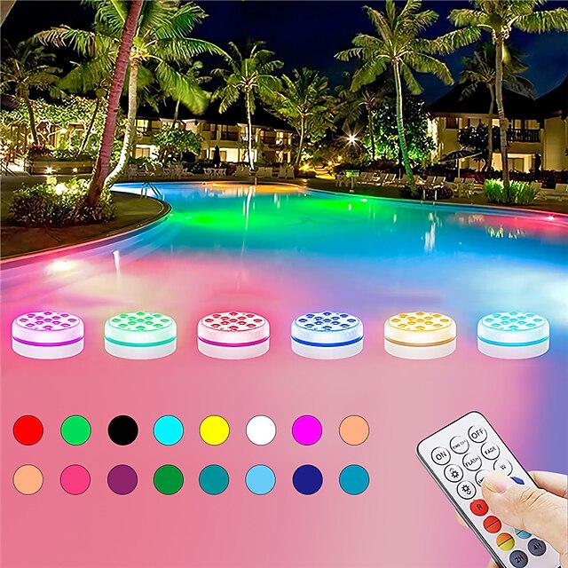 Underwater Light 4pcs New 13 LEDs RGB LED Submersible Light RF Remote