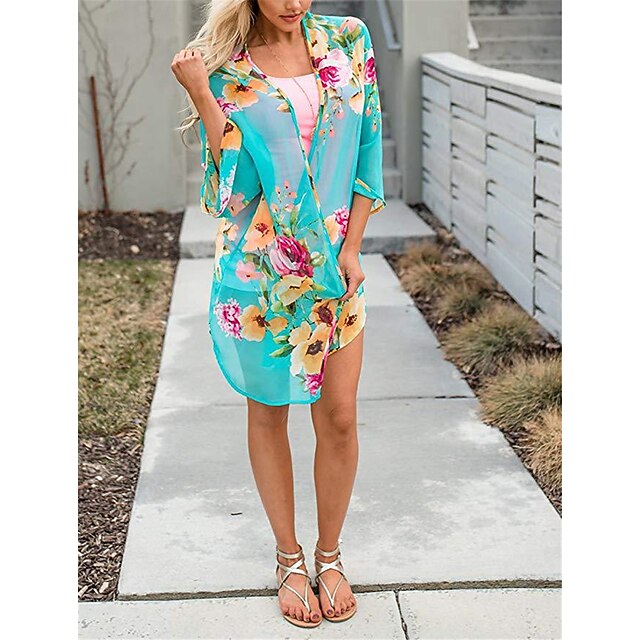 Naisten Uimapuku peittää Rantatoppi Uimapuku Kukka Uimaallas