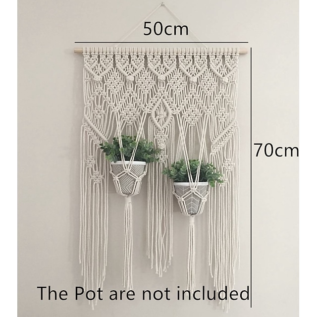 Home & Garden Home Decor | 1pc Hand Woven Macrame Wall Tapestry Hanging Bohemian Boho Art Decor Blanket Curtain Home Bedroom Liv