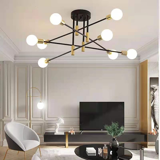  4/6/8-lichts kroonluchters geometrische vormen hanglamp metaal nieuwigheid stijlvol geometrisch geschilderde afwerkingen artistiek modern noords woonkamer slaapkamer eetkamer 220-240v 110-120vlamp niet inbegrepen