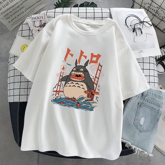  Totoro Cosplay Cosplay Kostüm T-Shirt-Ärmel Anime Bedruckt Harajuku Grafik Kawaii Für Herren Damen Erwachsene Zurück zur Schule