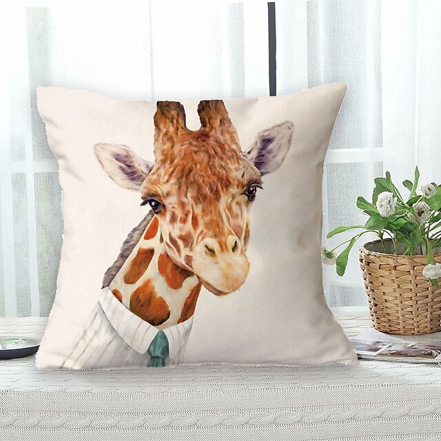 Giraffe Pillow Case Linen Throw Cushion Cover Pillowcase Car Sofa Home Decor 