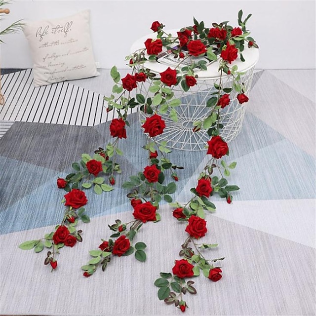 Home & Garden Home Decor | 180cm Nordic Style Simulation Flannelette Rose Vine Home Decoration Wedding Decoration Flower Vine - 