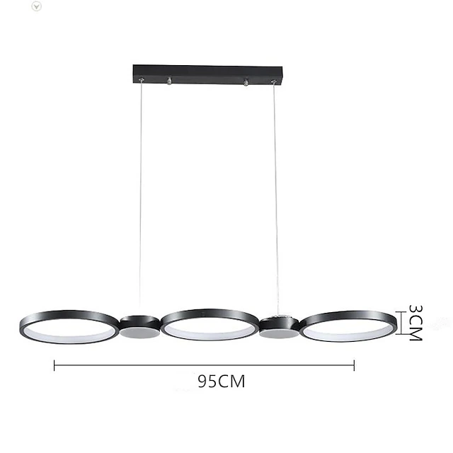 Moderna lampada a sospensione a LED a 3 anelli, design dimmerabile, in acciaio inox, con telecomando, per soggiorno, camera da letto, sala da pranzo, ufficio, 30 + 50 + 70 cm, 103 W Moderna lampada a sospensione a LED a 3 anelli, design dimmerabile, in acciaio inox, con telecomando, per soggiorno, camera da letto, sala da pranzo, ufficio, 30 + 50 + 70 cm, 103 W