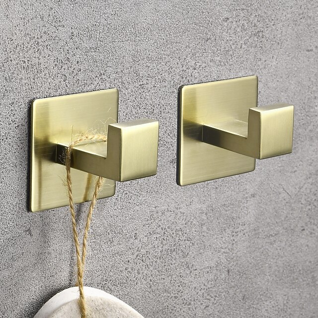  set di accessori hardware per il bagno, porta accappatoio, portasciugamani autoadesivo in acciaio inossidabile dorato spazzolato, porta asciugamani, porta carta igienica