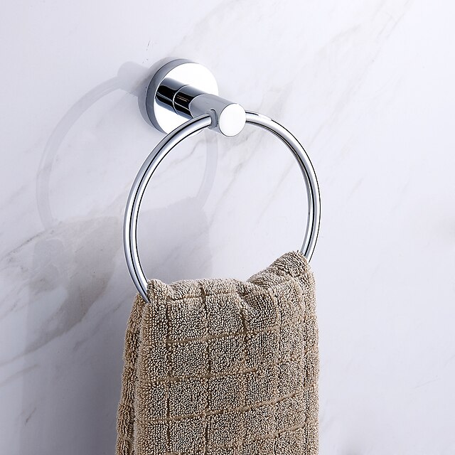  Anel de toalha de aço inoxidável montagem na parede cabide de armazenamento rack de armazenamento circular toalha de banho anel
