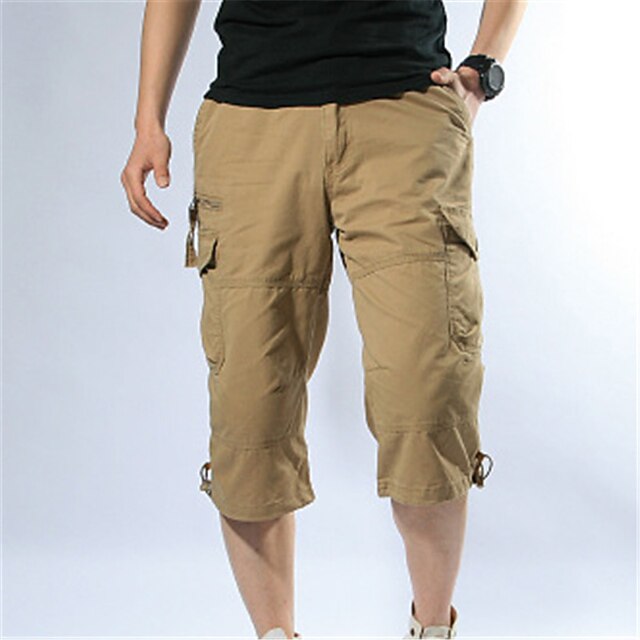 Men's Capri Cargo Shorts Cargo Shorts Capri Pants Zipper Pocket Leg