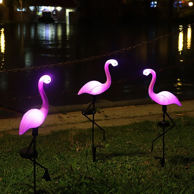 Solar Lights Outdoor LED Night Light Waterproof Flamingo Patio Light