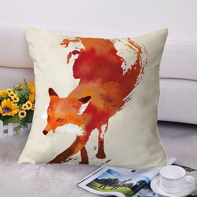 Home & Garden Home Decor | Fox Double Side Cushion Cover 1PC Soft Throw Pillow Cover Cushion Case Pillowcase for Sofa Bedroom Li