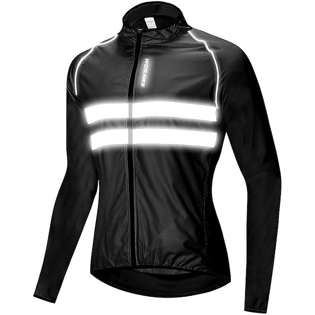 WOSAWE Men's Windbreaker Cycling Jersey Reflective Cycling Jacket Winter High Visibility