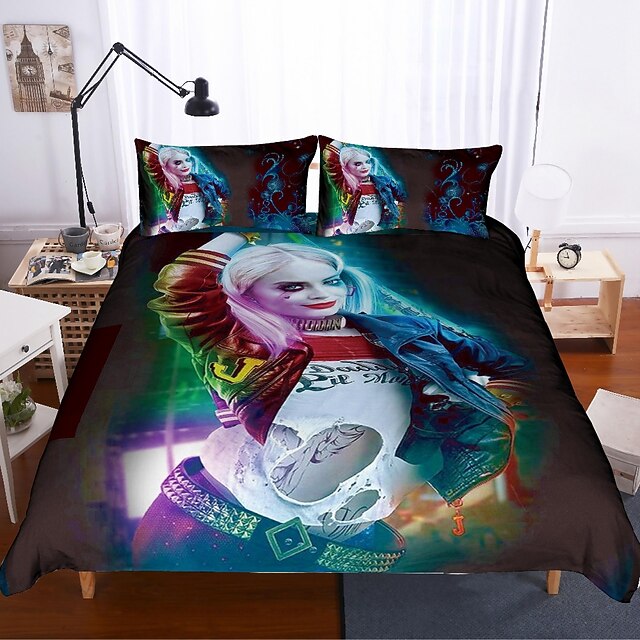 3D Harley Quinn Suicide Squad Joker Duvet Cover Bedding Sets Comforter Cover with 1 Duvet Cover
