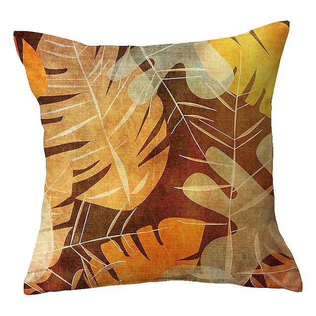 Home & Garden Home Decor | Leaves Fall Double Side Cushion Cover 1PC SoftSquare Throw Pillow Cover Cushion Case Faux Linen Pillo