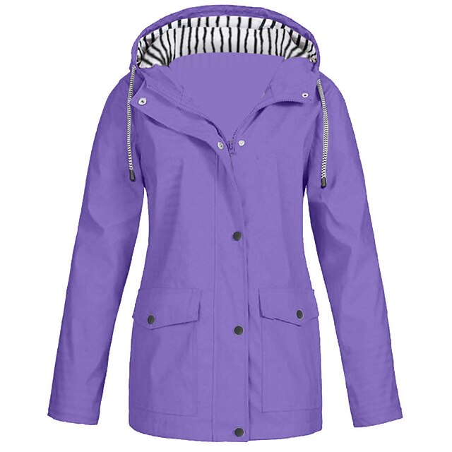Women's Rain Jacket Hiking Raincoat Waterproof Jacket Outdoor Windproof