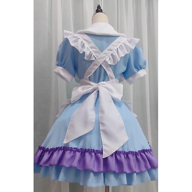 Toys & Hobbies Cosplay & Costumes | Lolita Lolita Cute Dress Womens Japanese Cosplay Costumes Light Purple Solid Color Puff Slee