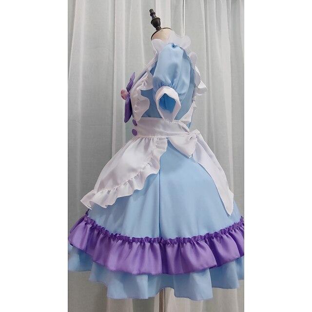 Toys & Hobbies Cosplay & Costumes | Lolita Lolita Cute Dress Womens Japanese Cosplay Costumes Light Purple Solid Color Puff Slee