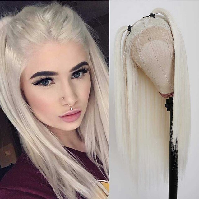 Blonde Wigs for Women T Lacewhite Hair Color Lace Front Wig Long