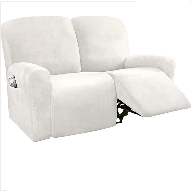 Honeyhouse Housse Canapé Relax 3 Places, Housse de Fauteuil Inclinable en Velours Extensible 8 Pièces, Housse Canap Relax 3 Places avec Poche Latérale Antidérapant, Lavable, Ivoire Blanc Honeyhouse Housse Canapé Relax 3 Places, Housse de Fauteuil Inclinable en Velours Extensible 8 Pièces, Housse Canap Relax 3 Places avec Poche Latérale Antidérapant, Lavable, Ivoire Blanc