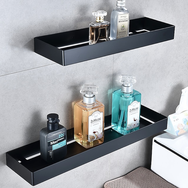  zuhanykabin 304 rozsdamentes acél fürdőszobai polc, fekete új dizájn kreatív modern modern fürdőszobai tároló állvány