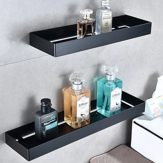 Shower Caddy 304 Stainless Steel Bathroom Shelf,Black New Design Creative Contemporary Modern Bathroom Storage Rack 9