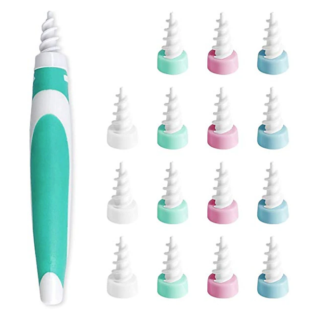 Ear Wax Removal Tool Ear Wax Remover Silicone Ear Cleaner Safe Soft Spiral Smart Reusable Ear Picker Clean Kit Catcher 15 Replacement Tips for Adults Humans 7