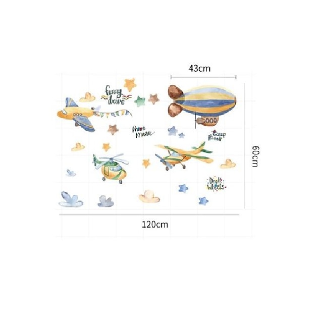 Home & Garden Home Decor | Childrens room decoration wall stickers airplane stickers kindergarten wall decoration self-adhesive 