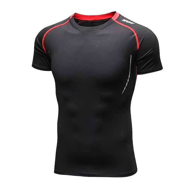 Sports & Outdoors Running, Jogging & Walking | Mens Running Shirt Seamless Tee Tshirt Athletic Summer Elastane Moisture Wicking 