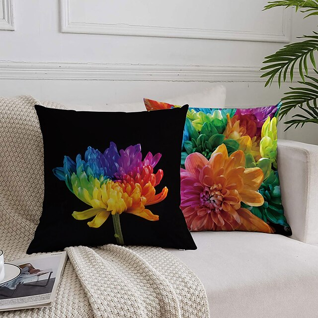 2PCS pillow case for sofas exotic tropical plants cushion cover 