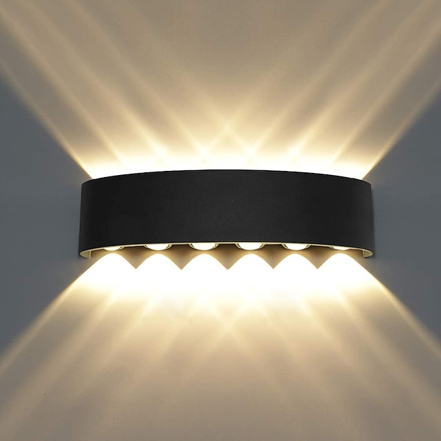 Modern LED Up Down Wall Light Sconce Dual Head Lamp Fixtures Outdoor Indoor 