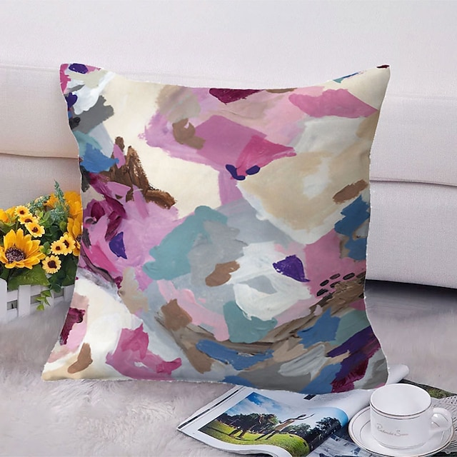 Home & Garden Home Decor | Oil Painting Style Double Side Cushion Cover 1PC Soft Decorative Square Throw Pillow Cover Cushion Ca