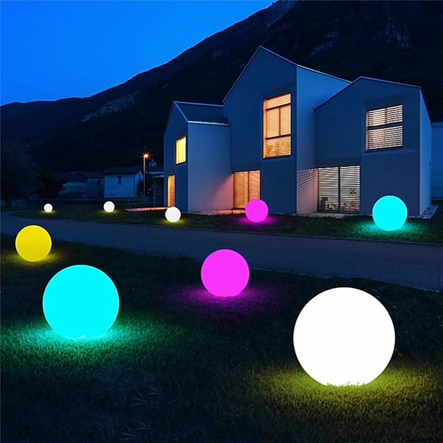  1/2pcs Floating Pool Lights Outdoor Solar Ball Moon Lamp IP68 Waterproof RGB With Remote Controller For Swimming Pool  Yard Garden KTV Bar Party Decorative Holiday Summer Lighting