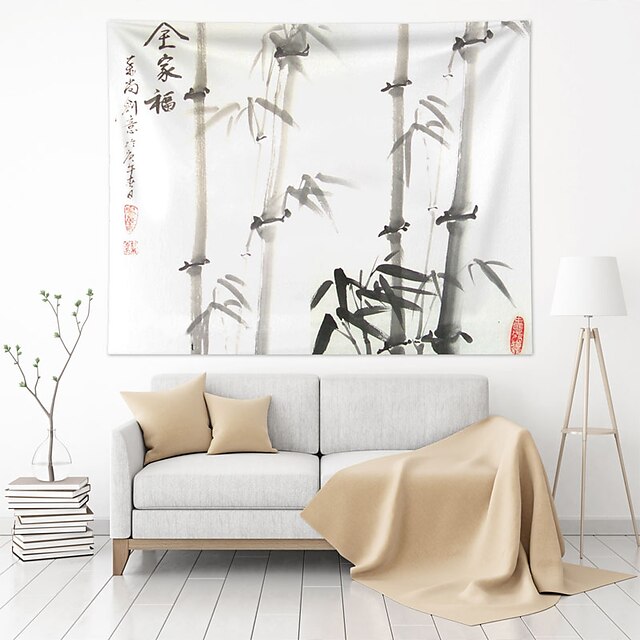 Home & Garden Home Decor | Chinese Ink Painting Style Wall Tapestry Art Decor Blanket Curtain Hanging Home Bedroom Living Room D