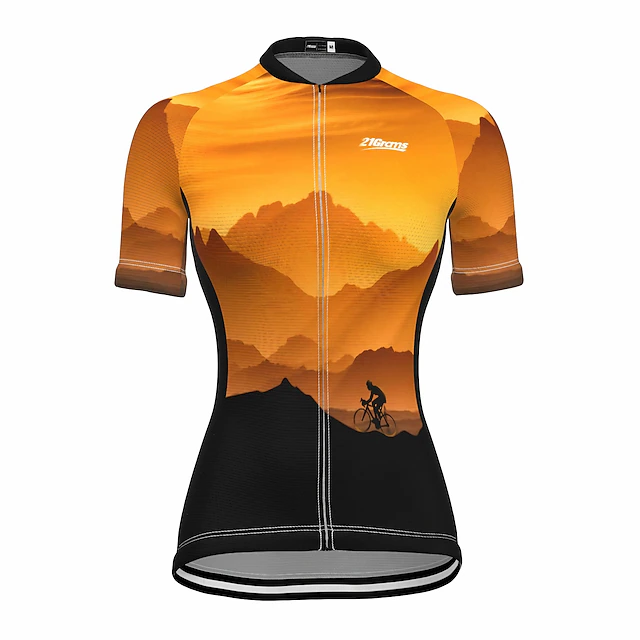Women's Cycling Jersey 3D Nature & Landscapes Funny Short Sleeve Bike Jersey Top with 3 Rear Pockets Mountain Bike MTB Road Bike Cycling Quick Dry Reflective Strips Back Pocket Moisture Wicking Sports 5