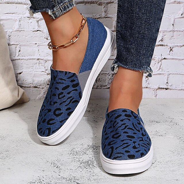 Women's Sneakers Plus Size Daily Flat Heel Round Toe Casual Canvas ...