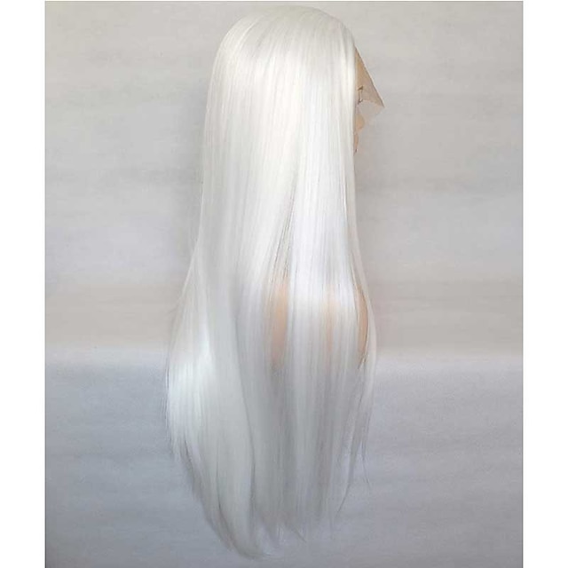 Beauty & Hair Wigs & Hair Pieces | Synthetic Lace Wig Natural Straight Style 22 inch White Middle Part 4x13 Closure Wig Womens W